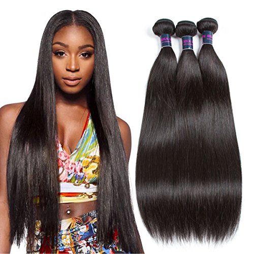 Yu silk hair brazilian remy virgin hair straight 3 bund…