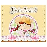 Pink Cowgirl Party Supplies - Invitations (8)