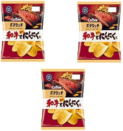 Amazon Calbee カルビー 年春限定 期間限定 ポテリッチ 和牛とにんにく味 焦がし 厚切りカットで深い味わい ポテトチップス 74ｇｘ3袋 食べ試しセット チップス 1 食品 飲料 お酒 通販