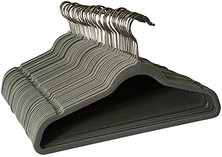 SsMook 20PC Slim Space Saving- Stronger- Non-slip- Premium Quality- Velvet Velour- Grey Hangers 17.7", 18"