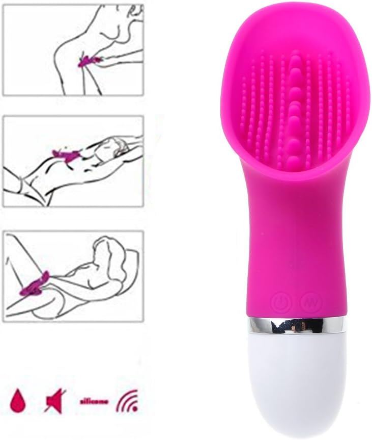 Huijun Tongue Vibrant Oral Tongue Simulator Stimulator, Waterproof 30-Frequency Vibration Wand, Multi Speed Wireless Sucking Simulator,Pink