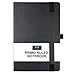 RICCO BELLO Primo Ruled Hardcover Journal Notebook – Vegan Friendly Faux Leather, Elastic Band Closure, Pen Loop, Bookmark, Storage Pocket, Thick Paper - 5.7 x 8.4 inches (Black)