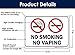 No Smoking No Vaping Sign, 10x7 Inches, Rust Free .040 Aluminum, Fade Resistant, Made in USA