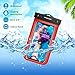 MoKo Waterproof Phone Pouch Holder 2Pack, Underwater Cellphone Case Dry Bag with Lanyard Armband Compatible with iPhone 14 13 12 11 Pro Max X/Xr/Xs/SE 3, Samsung S21/S10, Black+Red