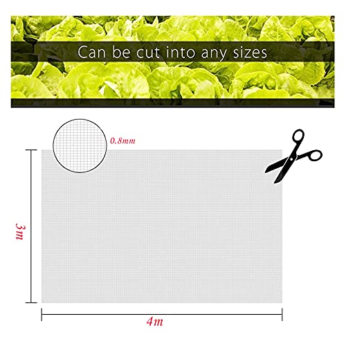 OAHAO Insect Netting Mesh – Fine Garden Netting for Vegetables, Fruits, Flowers & Crops, Butterfly & Bird Protection, Greenhouse Row Covers & Raised Bed Barrier (3x4m)
