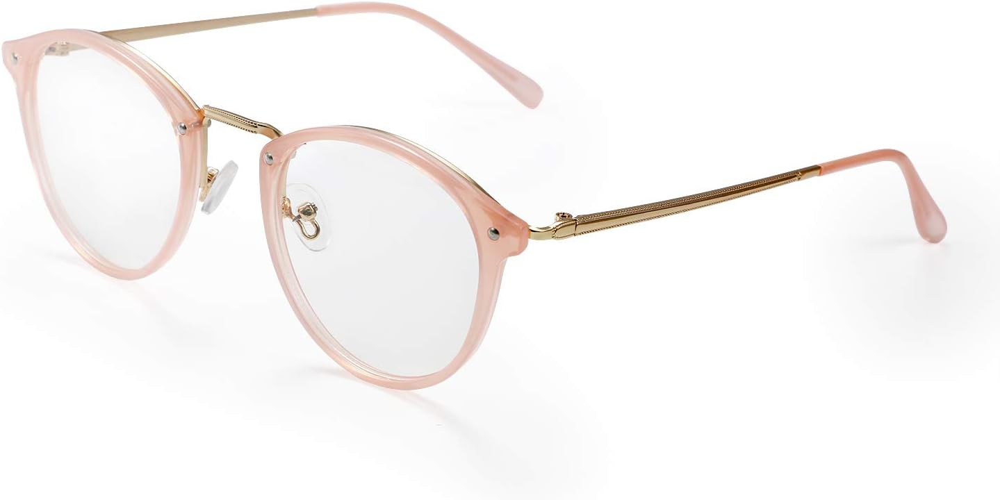 Aroncent Vintage Round Metal Optical Eyewear Non-Prescription Eyeglasses Frame for Women