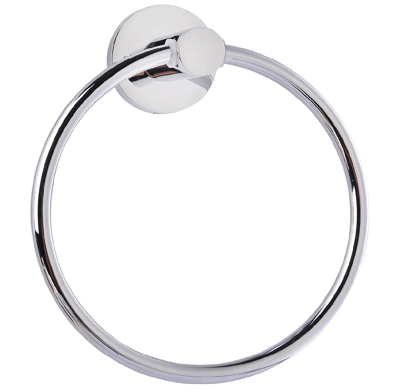 DEGY Stainless Steel Bathroom Towel Ring, Round Towel Rail, 6.3 inches/16cm, Wall Mounted Towel Hanger with Fixing Accessories (Silvery White)