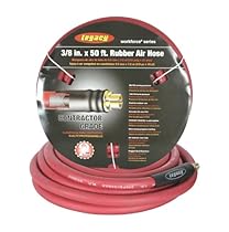 Workforce Air Hose, 3/8 in. x 50 ft., 1/4 Fittings, Rubber, Red - HRE3850RD2