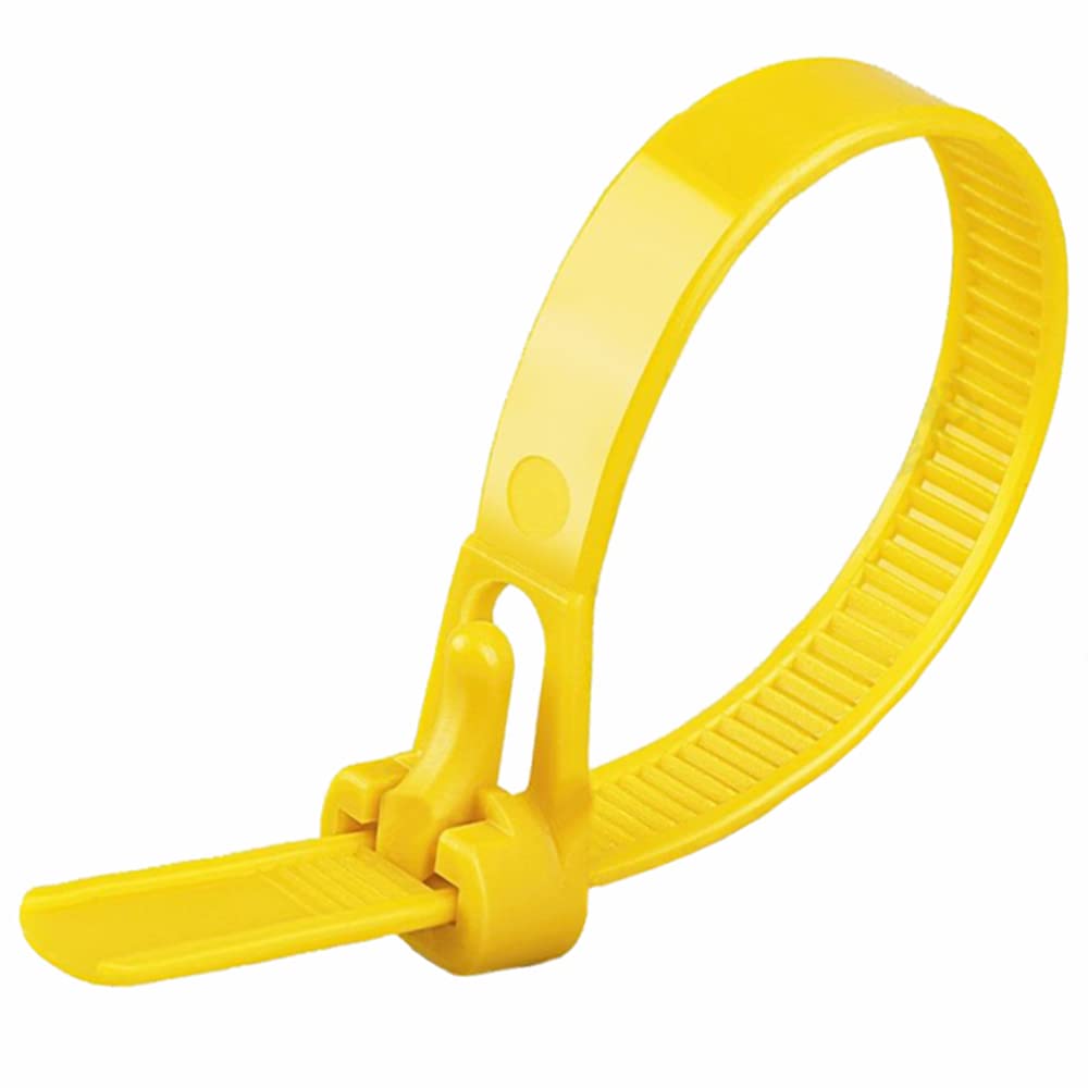 Oksdown 100 Pack Yellow Thick Cable Ties Heavy Duty Large 500mm×7.6mm Strong Nylon Plastic Self Locking 20 inch Extra Long Yellow Zip Tie Wraps