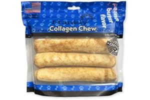 FRANKLY PET Original Frankly - Peanut Butter Flavored Beef Chew Dog Retriever Rolls - High Protein Collegen Packed - Made in The U.S.A. - 4 Count 7-8" Roll (8777)