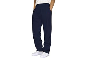 Mens Comfy Sweatpants Open Bottom Straight Leg Trousers Baggy Lounge Running Pant Athletic Joggers Pants with Pockets
