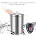 H+LUX Small Garbage Can with Lid,Small Trash Can for Bathroom,Bedroom,Office,Step Trash Can with Soft Close Lid , Brushed Stainless Steel Trash Can,3 Liter/0.8 Gallon