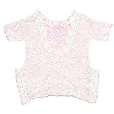 Infant Props BQUBO Soft Newborn Baby Photography Romper Fashion Lace Playsuit White and Black Clothes (White1)