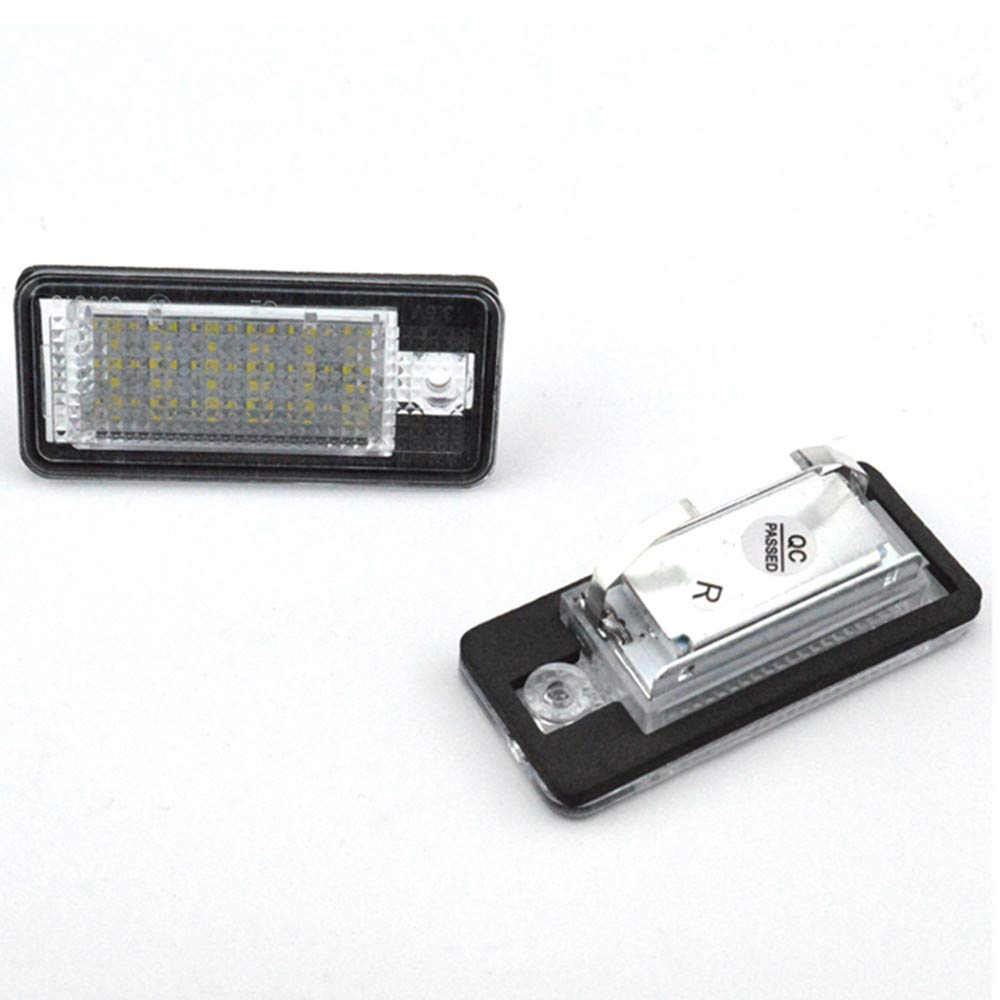 Rui Xin Trade License Plate Light Lamp 18 SMD 2Pcs Full LED Error Free Assembly Replacement for A UDI A3 S3 A4 S4 A5 S5 A6 S6 A8 S8 Q7 Cool White
