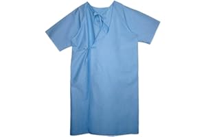 Jay Ford Easy Access Hospital Maternity and Patient Gown Blue 1 Pack Cotton Blend, Reusable & Washable, Fashionable Patient G