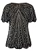 VIJIV Women's 1920s Vintage Beaded Tops Art Deco Scalloped Hem Embellished Sparkly Dressy Sequins Shirt Blouse Tunic Party Black Gold