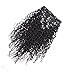 Superwigy Clip in Human Hair Extensions Full Head 7 Pieces Set Long Curly Wave Nature Black Silky for Black Women (15Inch 70g)