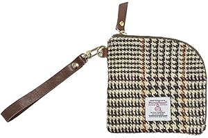 TAILORMAP Harris Tweed Wool Coin Purse Small Money Pouch With Zipper For Women Men handmade (No.2177)
