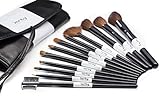 Professional Studio Quality 12 Piece Natural Cosmetic Makeup Brushes Brush Set Kit with Pouch Case Bag