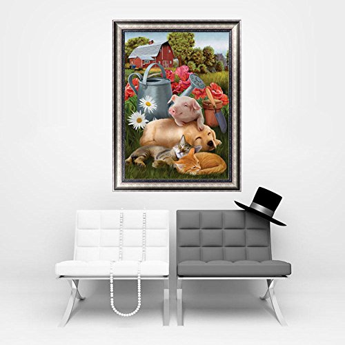 Chige DIY 5D Diamond Painting Kit, Cross Stitch Craft Kits Rhinestone Embroidery Wall Stickers Pasted Picture Drawing for Living Room Craft Home Wall Decor (Christian - 7) (Animal)