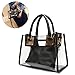 Clear Crossbody Handbags, OURBAG Fashion Women's Waterproof Clear Handbag Top Handle Shoulder Bag Transparent Purse Black