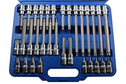 US PRO 32 Piece Extra Long 1/2" Drive Torx Bit Socket Set 1372