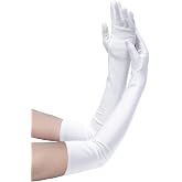 Dendrim 22" Women Long Opera Gloves 1920s Costume Party Princess Satin Gloves Elbow Length Cosplay Gloves