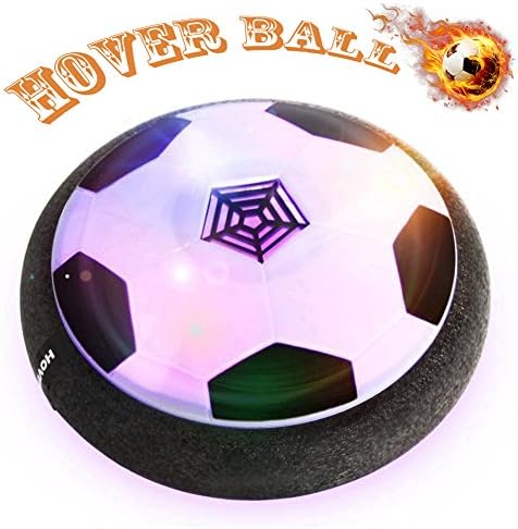Kids Toys, Hover Soccer Ball, Hockey Football 2-in-1 Floating Disc with Reinforced Battery Cover, Foam Bumpers and Infinitely Changing Colorful LED Light for Indoor or Team