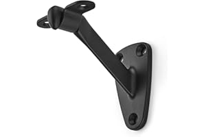 KHTUMEWARE ktumeware 3 Inch 6 Pack Matte Black Handrail Stair Brackets Suitable for Indoor and Outdoor Staircase/Balcony/Corridor Staircase Support handrail Brackets