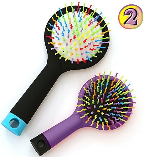Detangling Brush, Hair Brush for Brushing Natural Curly Tangled Hair, Set of 2 (Black/Purple)
