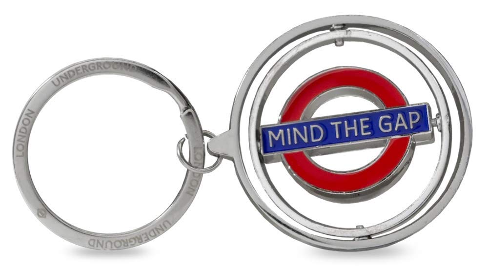 London Underground Roundel Mind The Gap Metal Spinner Keyring (gwc)