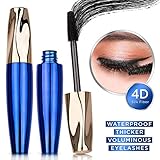 Primal Soapworks 4D Silk Fiber Lash Mascara blue, Fiber Lash Mascara Waterproof, Thicker, Voluminous Eyelashes, Dramatic Extension, Smudge-proof, Natural Fiber Mascara, Long-lasting