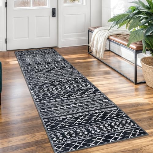 KUTA Boho Runner Rug 2x7 Black