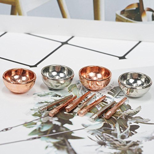 Zeroyoyo 1:12 Miniature Food Play House Mini Bowls and Chopsticks Dollhouse Kitchen Decoration Accessories Silvery - Thumbnail 4
