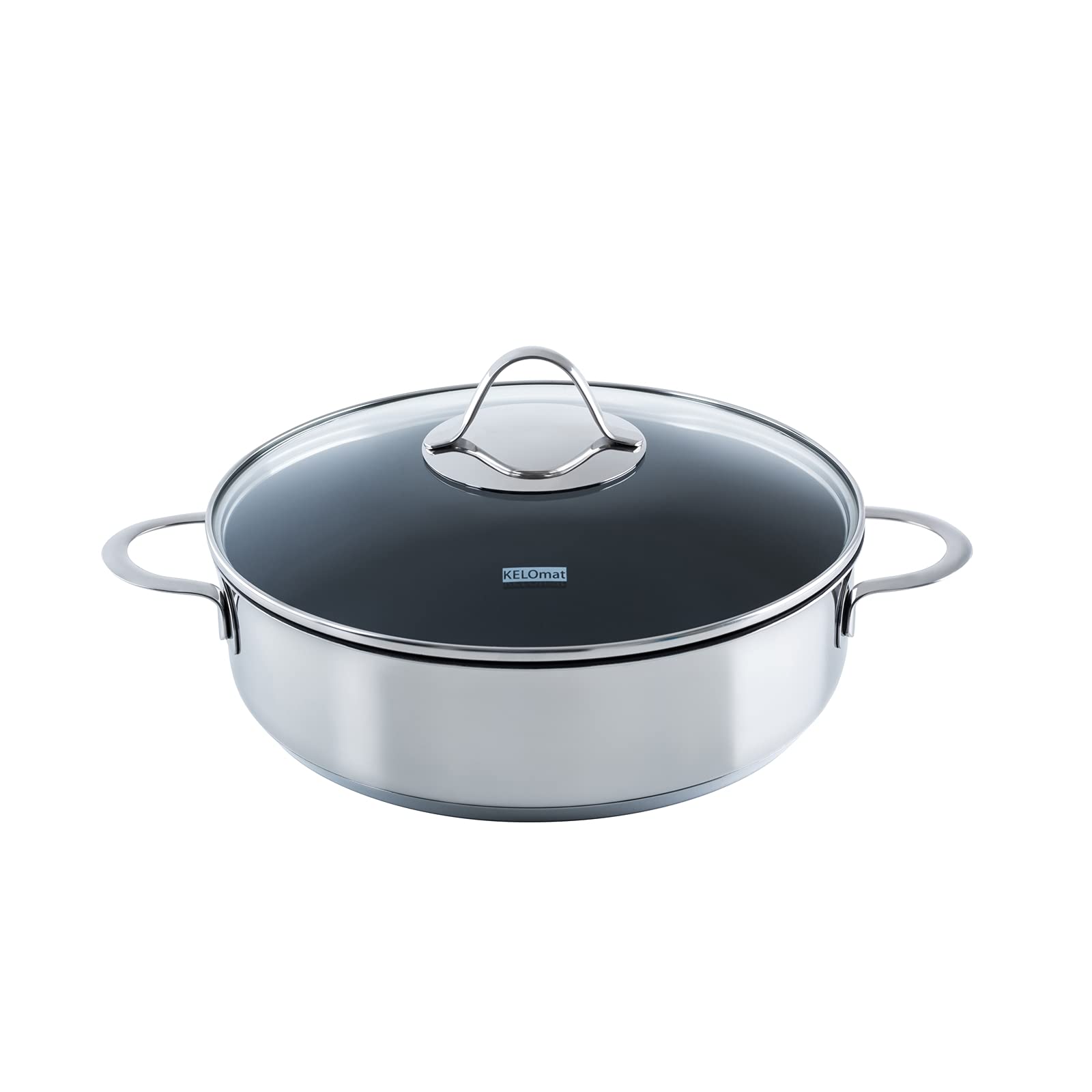 KELOmat, Perfect 3545-383 Sauté Pan with Lid 28 cm Diameter Stainless Steel Suitable for Induction Cookers