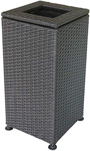 Plastic Rattan Garbage Bin, Outdoor Square Trash Can, Large Garbage Storage Box GBYGDQ (Size : 31.5×31.5×66cm)