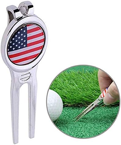 SPOMR Divot Tool Golf Greens Fork-Golf Divot Repair Tool with Removeable Golf Ball Marker – Golf Accessories
