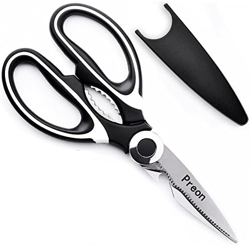 Multi-Kitchen Shears, Super Sharp Stainless Steel Kitchen Scissors, Rust Free with Large Soft Grip Handles -for Meat, Poultry, Fish, BBQ, Vegetables, Herbs, Nuts,Fruit,Plant