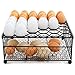 MyGift 2 Tier Black Metal Chicken Wire 36 Egg Display Tray with Bottom Storage Compartment for Fresh Eggs, Country Rustic Farm Egg Basket Container Box