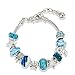 Majesto Beach Charm Bracelet for Women and Girls 7-8.5 Inch Shell Bracelet Sea Turtle Bracelet Summer Bracelets Sea Glass Jewelry Gifts Silver Plated