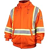 Revco/Black Stallion TruGuard 200 FR Cotton Hooded (Safety Orange) Sweatshirt, Reflectives