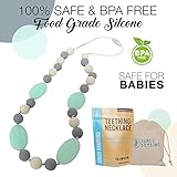 JUNGO BAMBINO Silicon Teething Necklace For Mom To Wear and Baby To Chew. BPA Free. Variety Of Colors (Blueberry and Mint)