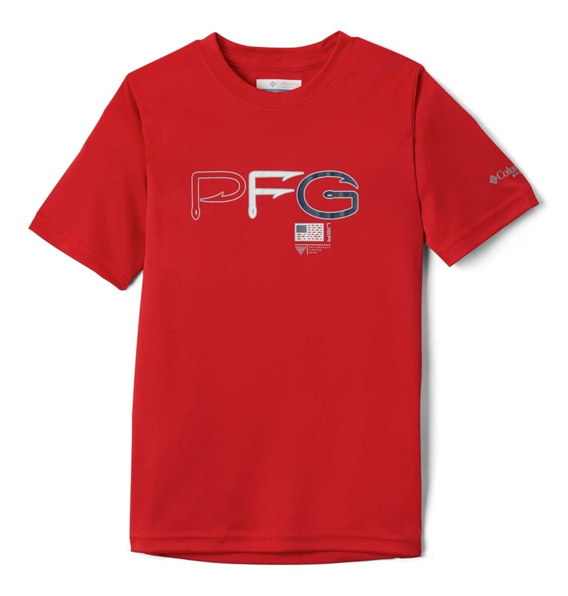 Columbia Youth Boys PFG Finatic Short Sleeve Shirt MoistureWicking UV