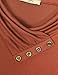 Miusey Pregnancy Shirts, Womens Long Sleeve Cowl Neck Vintage Casual Blouse Tunic Top Shirts Plus Size Maternity Tops Rust Large