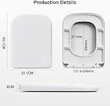 Pipishell Square Toilet Seat Soft Close Quick Release Heavy Duty UF White view 3