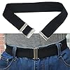 Womens-Invisible-Hidden-Elastic-Belt-with-Flat-Buckle-No-Show-no-bulge-belt-Black-One