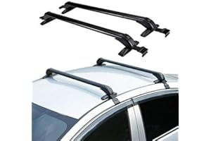 DONSU Universal Car Top Roof Rack Cross Bar Luggage Cargo Carrier,2 PCS Black Roof Bars Aluminum with Lock Suitable for 4 or 5 Door Cars