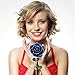 Polend Love forever Long Stem Dipped 24k Gold Foil Trim Rose,With the Clear Crystal Stand,Best Gift for Valentine's Day Gifts,Mother's Day, Anniversary, Birthday Gift,Christmas(Blue)