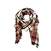 Zando Plaid Blanket Thick Winter Scarf Tartan Chunky Wrap Oversized Shawl Cape