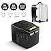 DOACE A6 Universal Travel Power Adapter 8A with 6 USB Charging Ports, Each High Speed Smart 2.4A Max, Worldwide All in One AC Outlet Plug Wall Charger Adapter for Europe, UK, US, AU, Asia